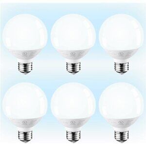 G25 LED Globe Bulb, for Bathroom Vanity or Mirror, 40W Equivalent 6W, Dimmable